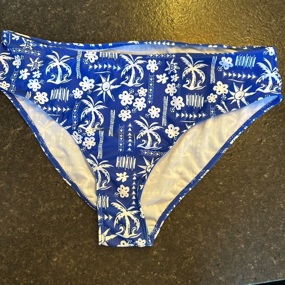 Blue Floral Women’s Swim Bottoms